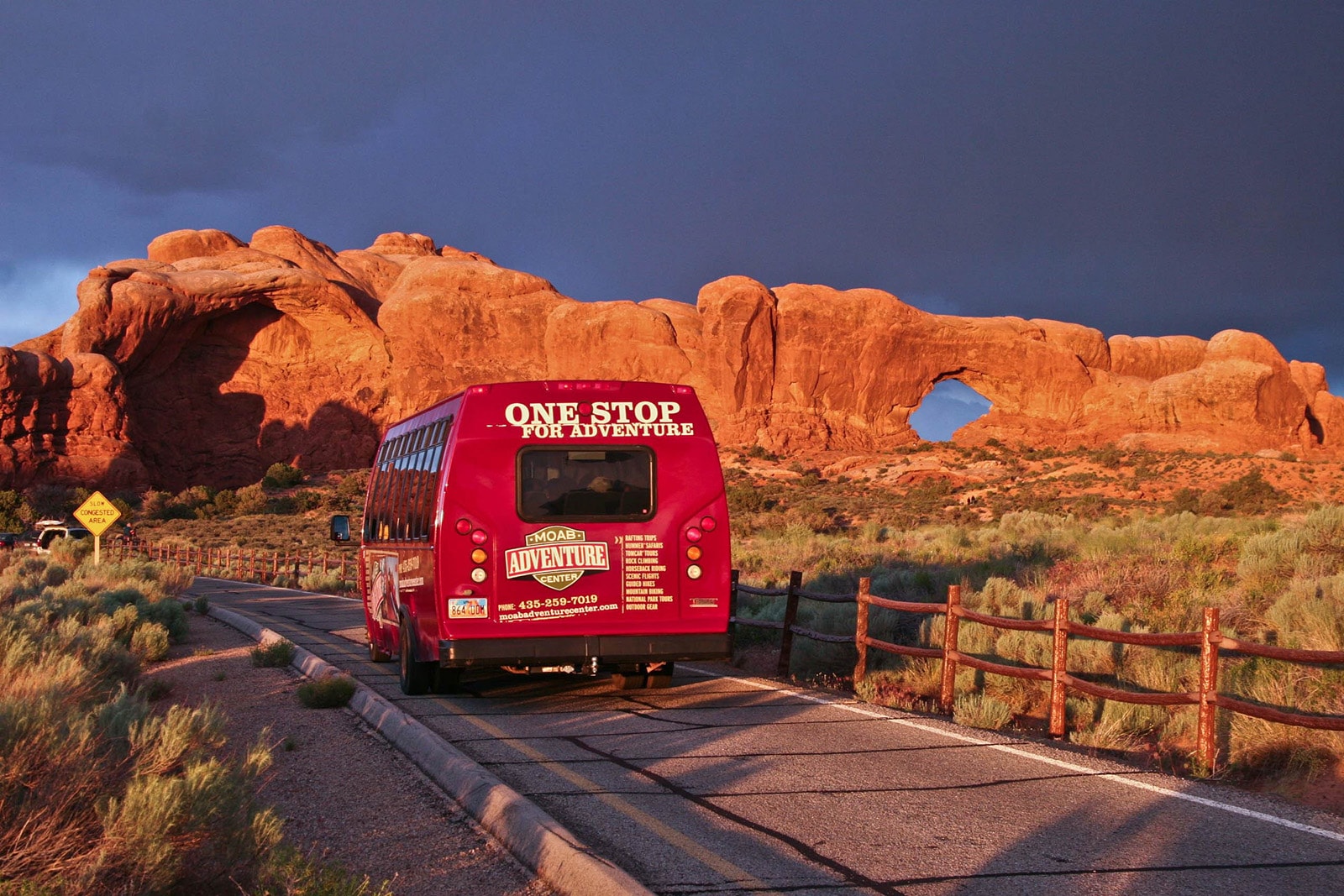 Driving through Arches National Park