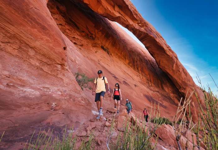 Moab Canyoneering Bow Arrow 07 Arch Hiking Below 1741198782